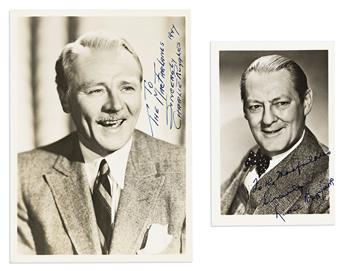 (ENTERTAINERS.) Group of 8 Photographs Signed and Inscribed, each by a performer of the 1930s-40s, each a bust portrait.